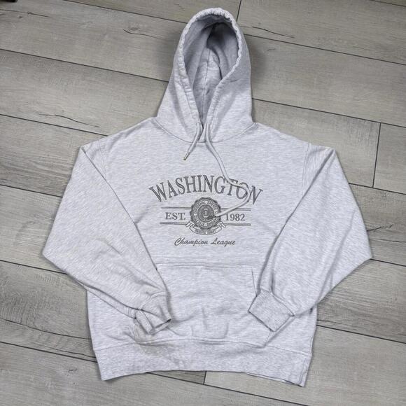 Garage Hoodie Oversized Womens XS Light Gray Michigan 1994 Embroidered Logo Y2K - Picture 1 of 7